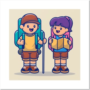 Cute Couple Travelling Together Posters and Art